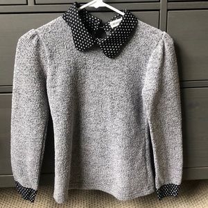 Gray sweater with POLKA DOTS
